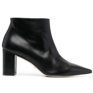 Stuart Weitzman Linsi Zip Bootie in Black Leather Size 9